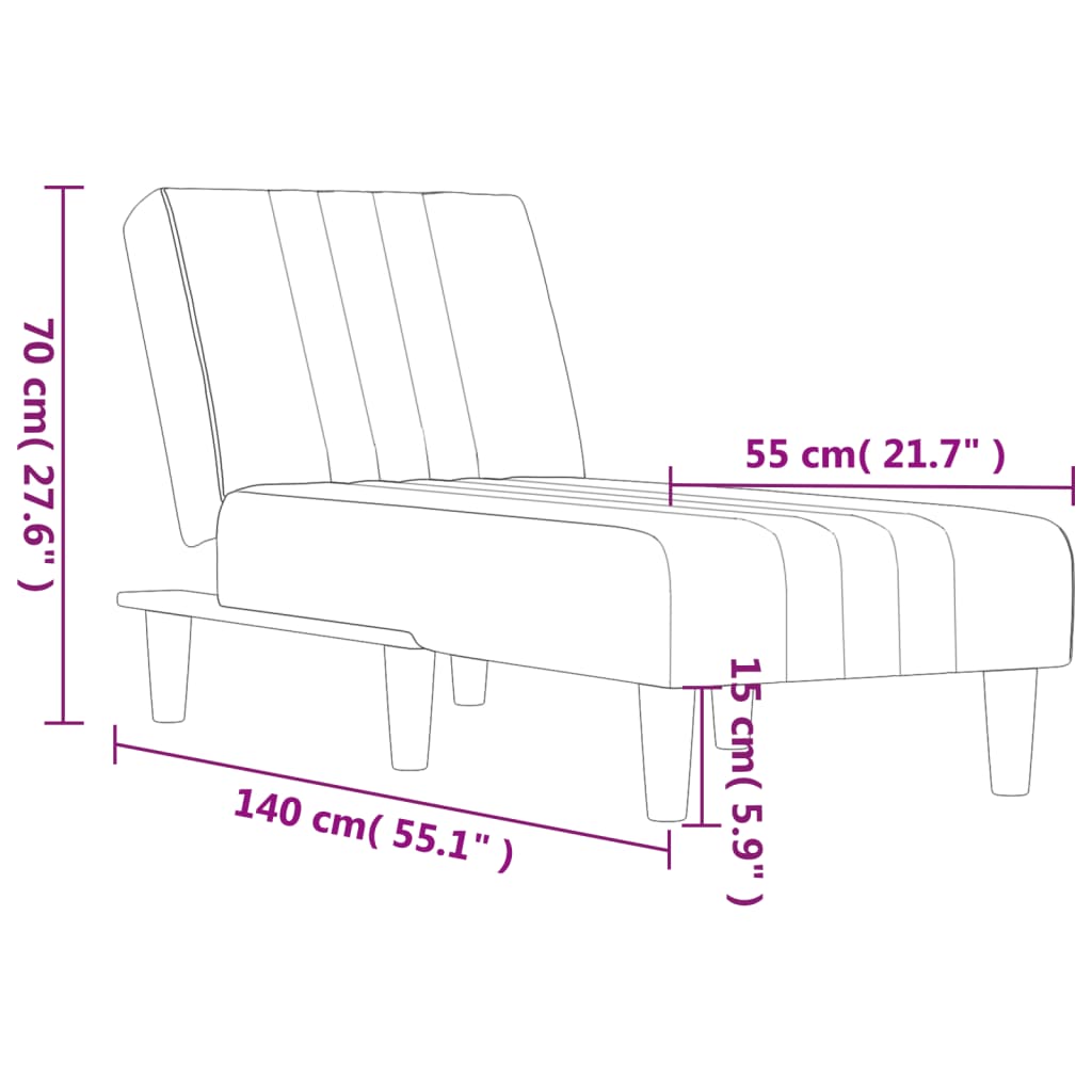 Chaise Longue in Tessuto Grigio Scuro 352820