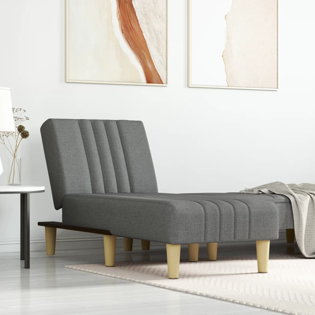 Chaise Longue in Tessuto Grigio Scuro 352823