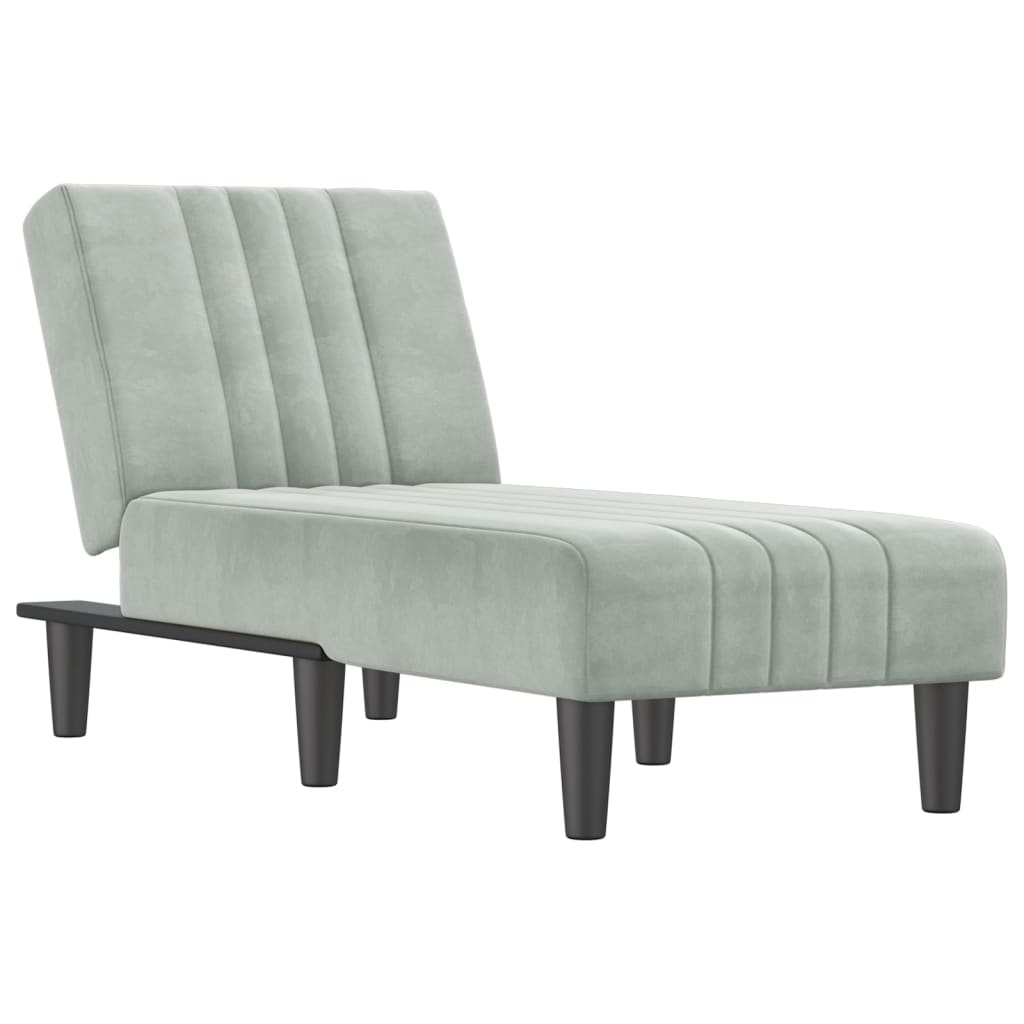 Chaise Longue in Velluto Grigio Chiaro 352826