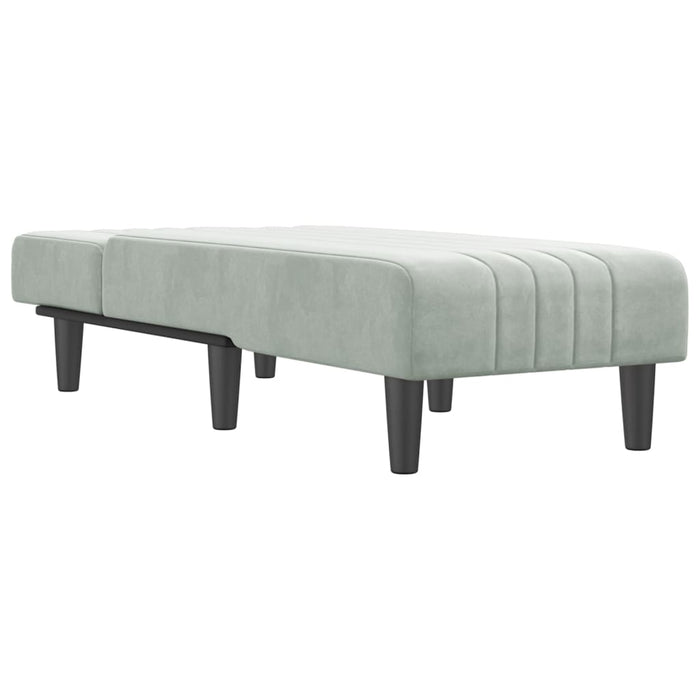 Chaise Longue in Velluto Grigio Chiaro 352826