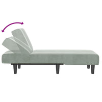 Chaise Longue in Velluto Grigio Chiaro 352826