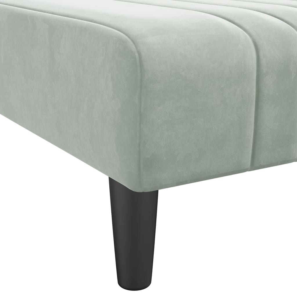 Chaise Longue in Velluto Grigio Chiaro 352826