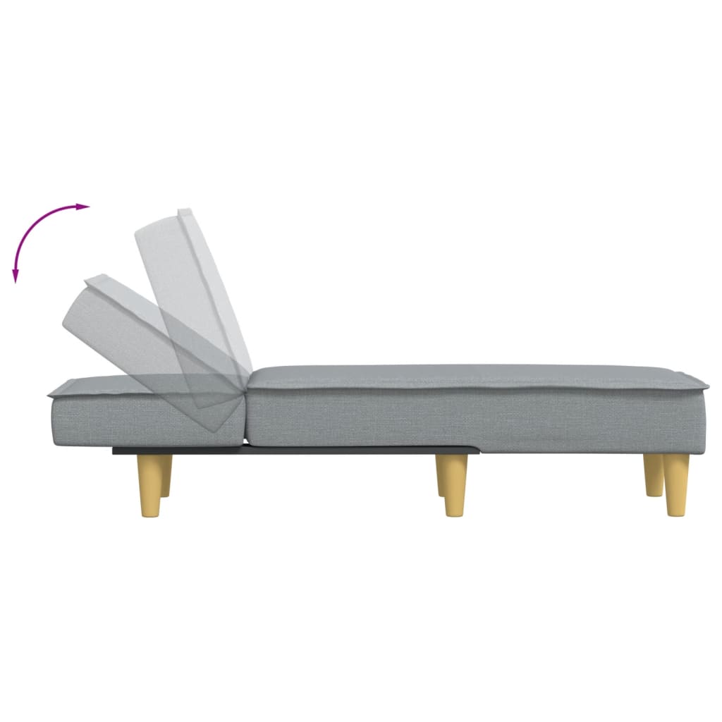 Chaise Longue in Tessuto Grigio Chiaro 352831