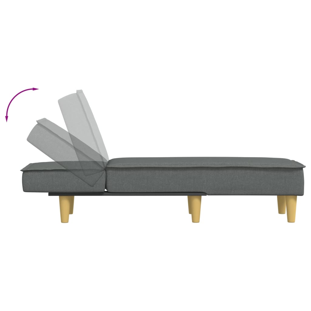 Chaise Longue in Tessuto Grigio Scuro 352832