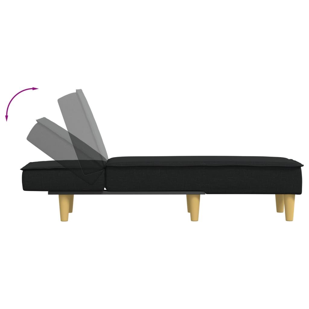 Chaise Longue in Tessuto Nero 352833