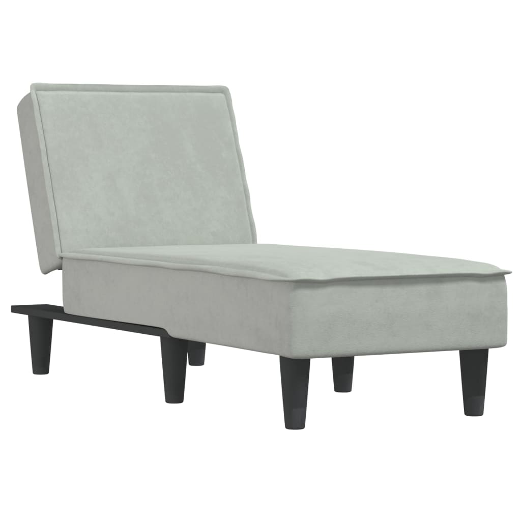 Chaise Longue in Velluto Grigio Chiaro 352835