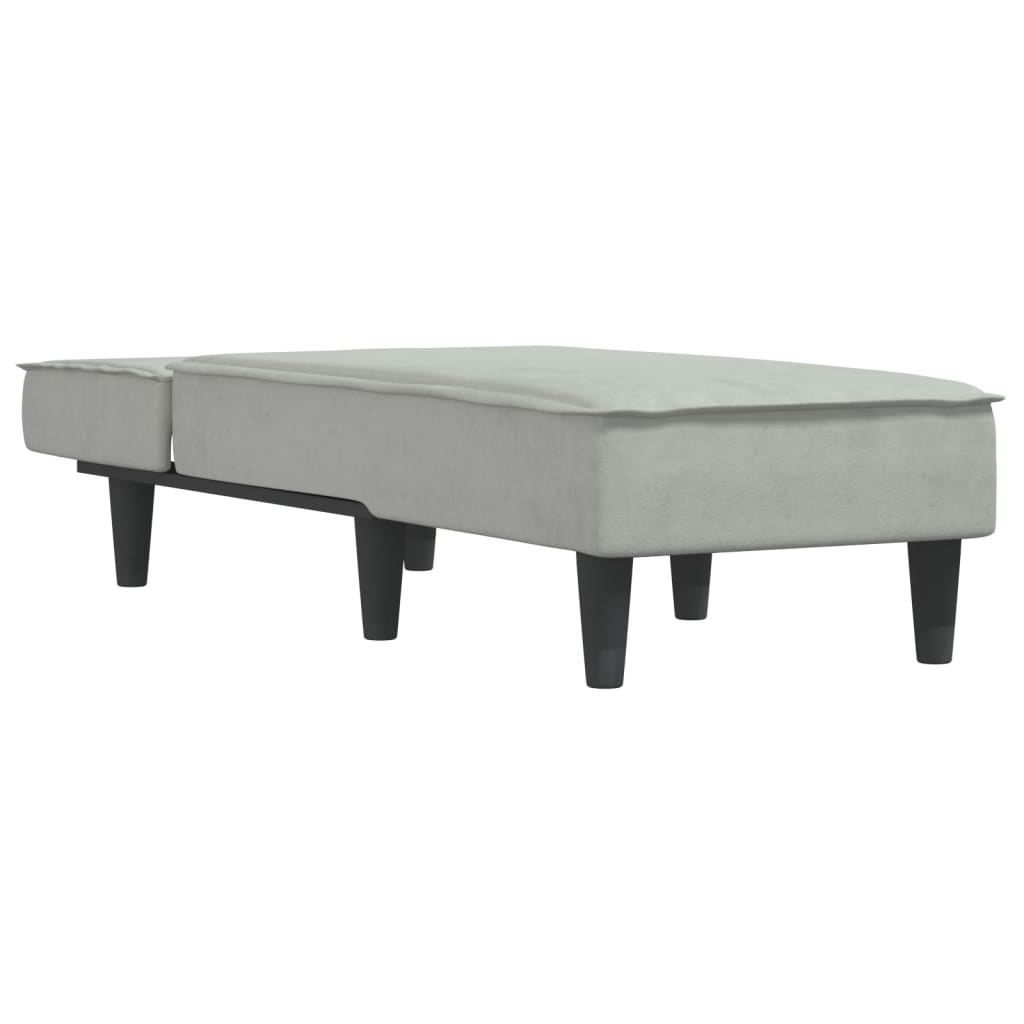 Chaise Longue in Velluto Grigio Chiaro 352835