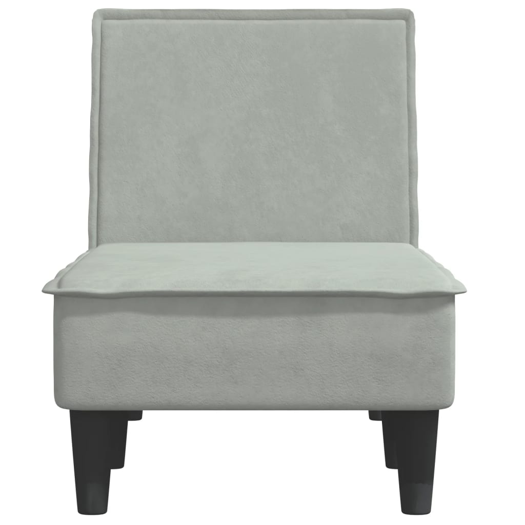 Chaise Longue in Velluto Grigio Chiaro 352835