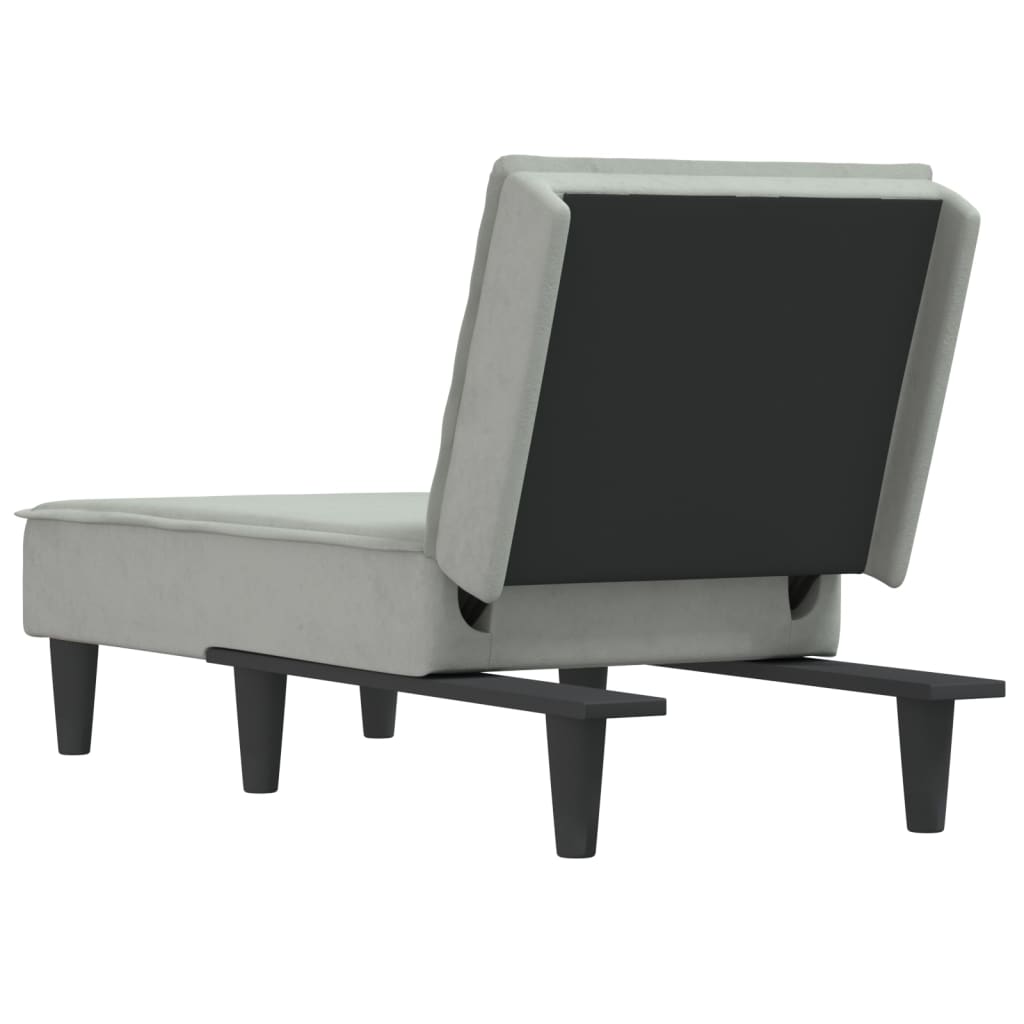 Chaise Longue in Velluto Grigio Chiaro 352835