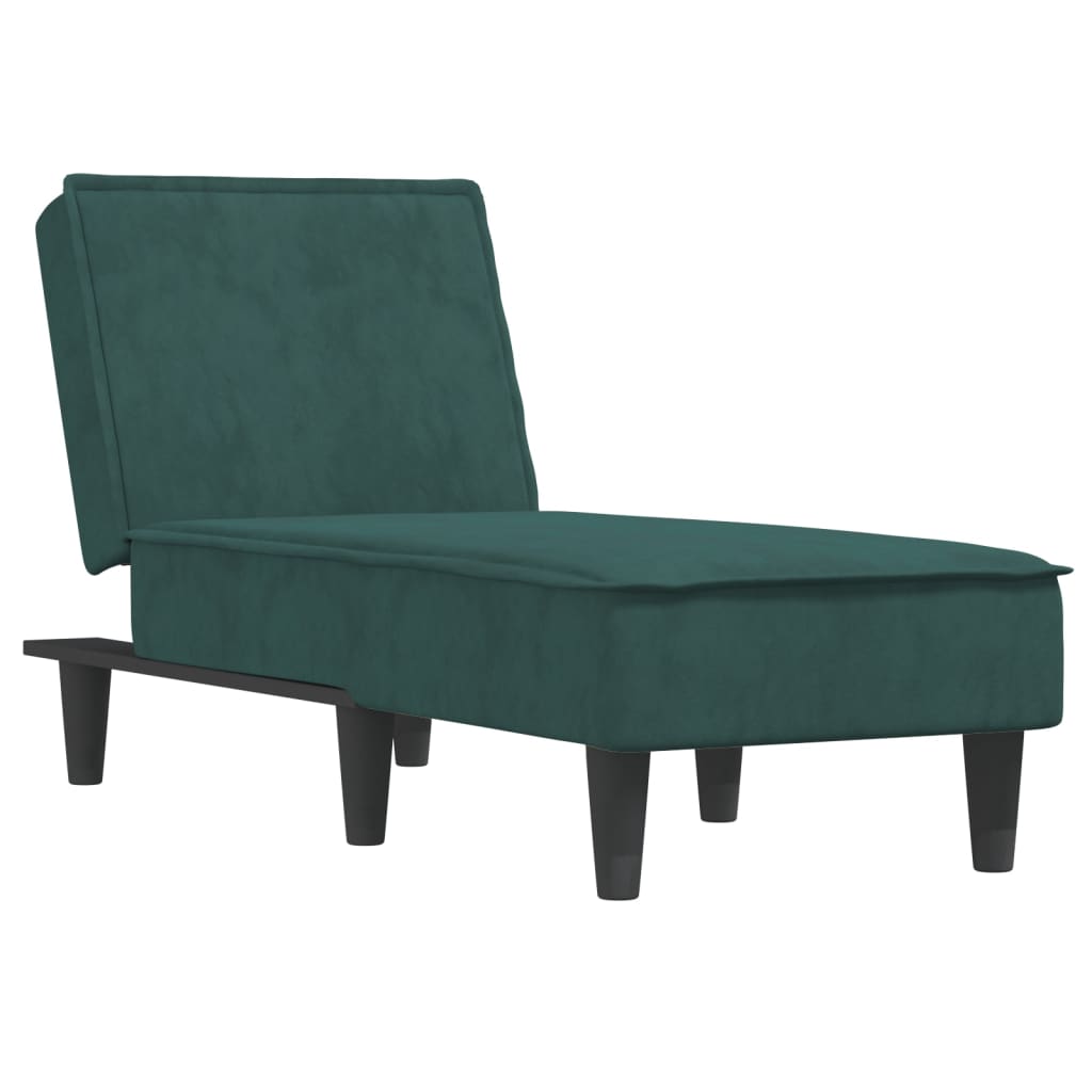 Chaise Longue in Velluto Verde Scuro 352837