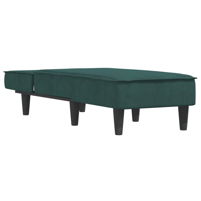 Chaise Longue in Velluto Verde Scuro 352837