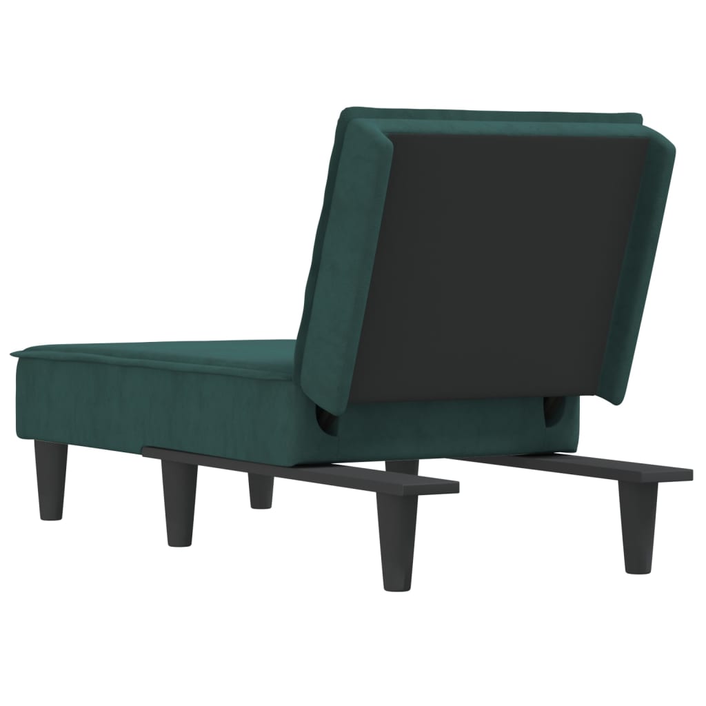 Chaise Longue in Velluto Verde Scuro 352837