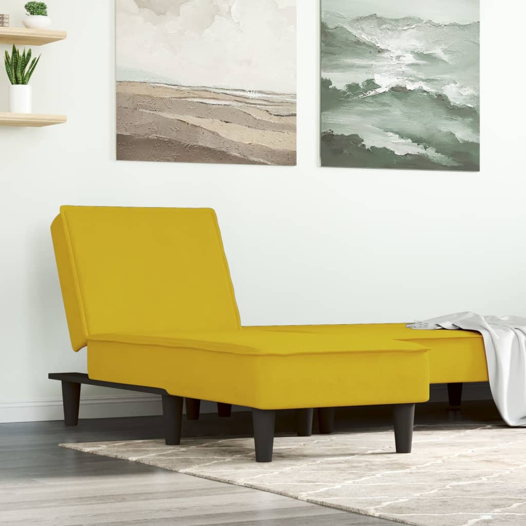 Chaise Longue in Velluto Giallocod mxl 70642