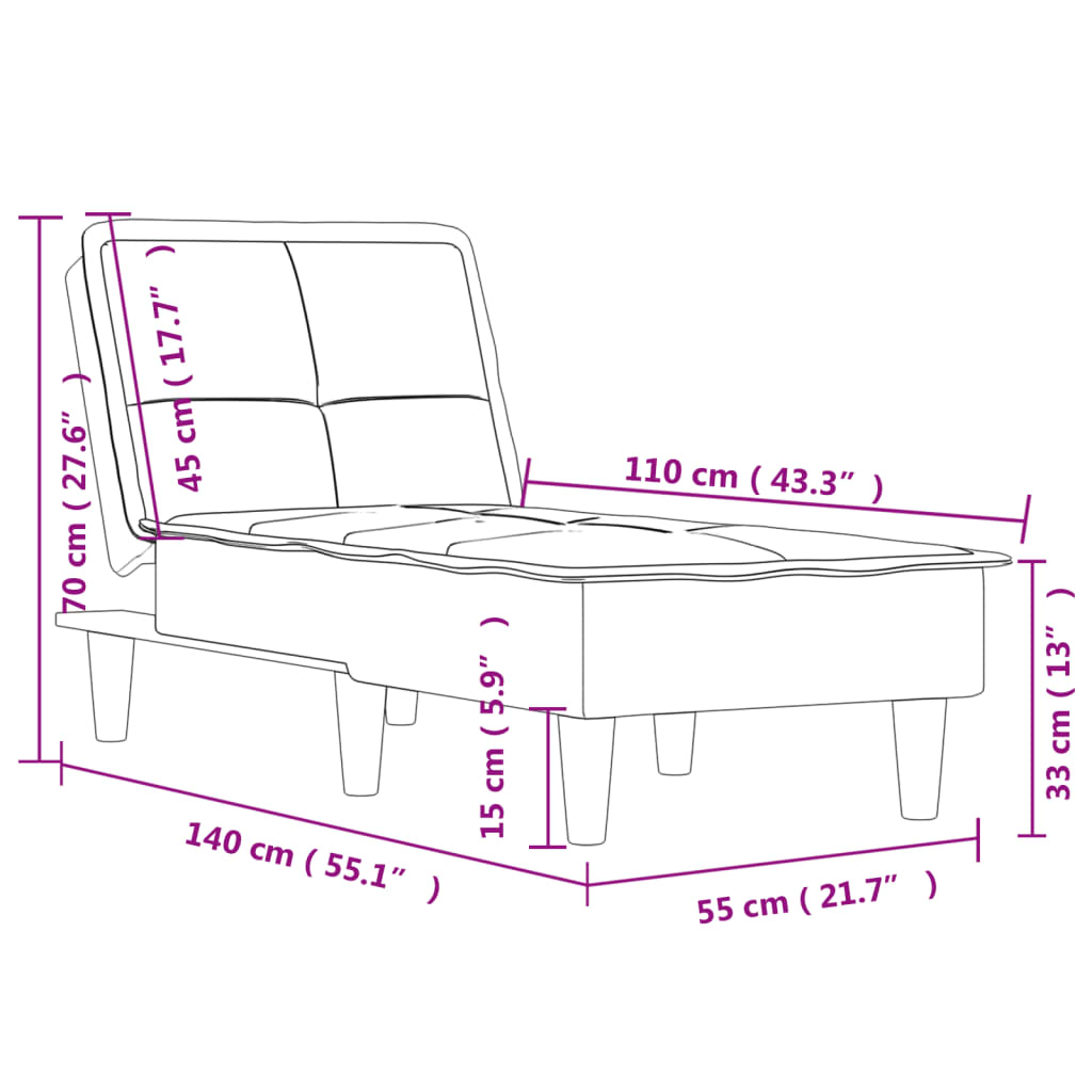 Chaise Longue in Tessuto Nero 352842