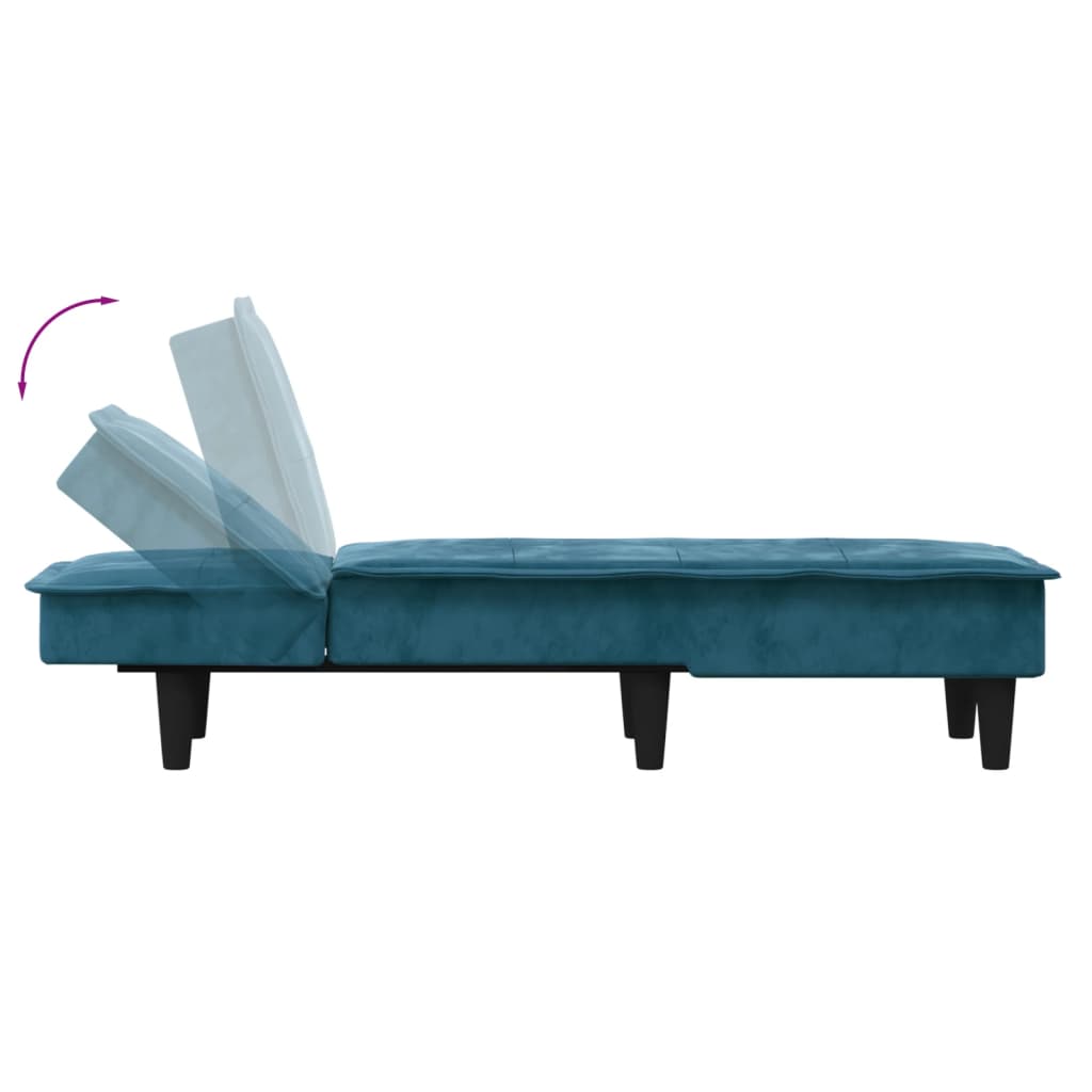 Chaise Longue in Velluto Blu 352843