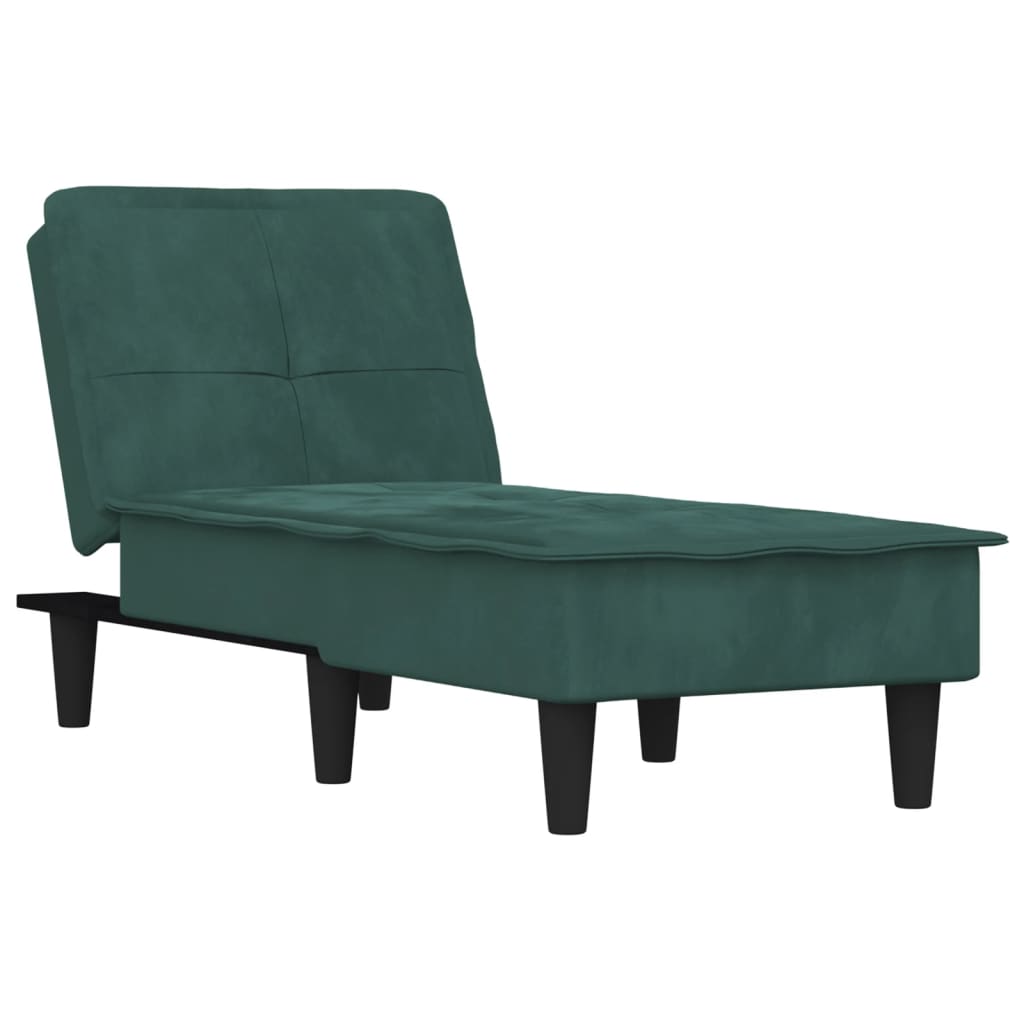 Chaise Longue in Velluto Verde Scuro 352846