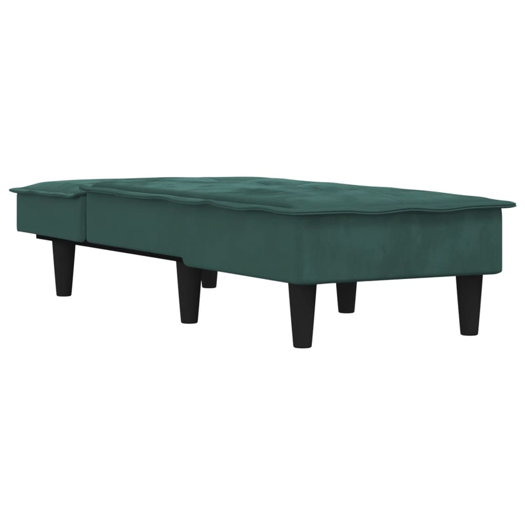 Chaise Longue in Velluto Verde Scuro 352846