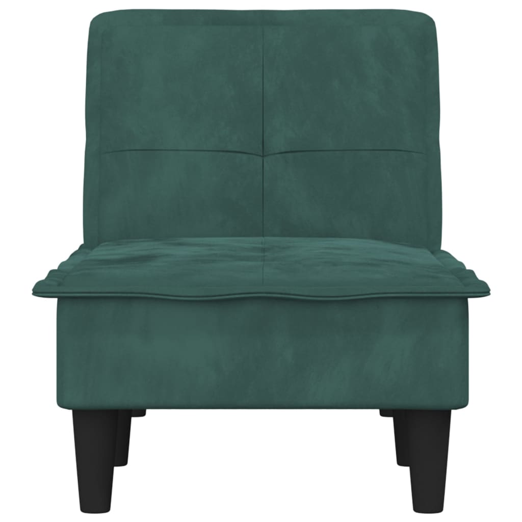 Chaise Longue in Velluto Verde Scuro 352846