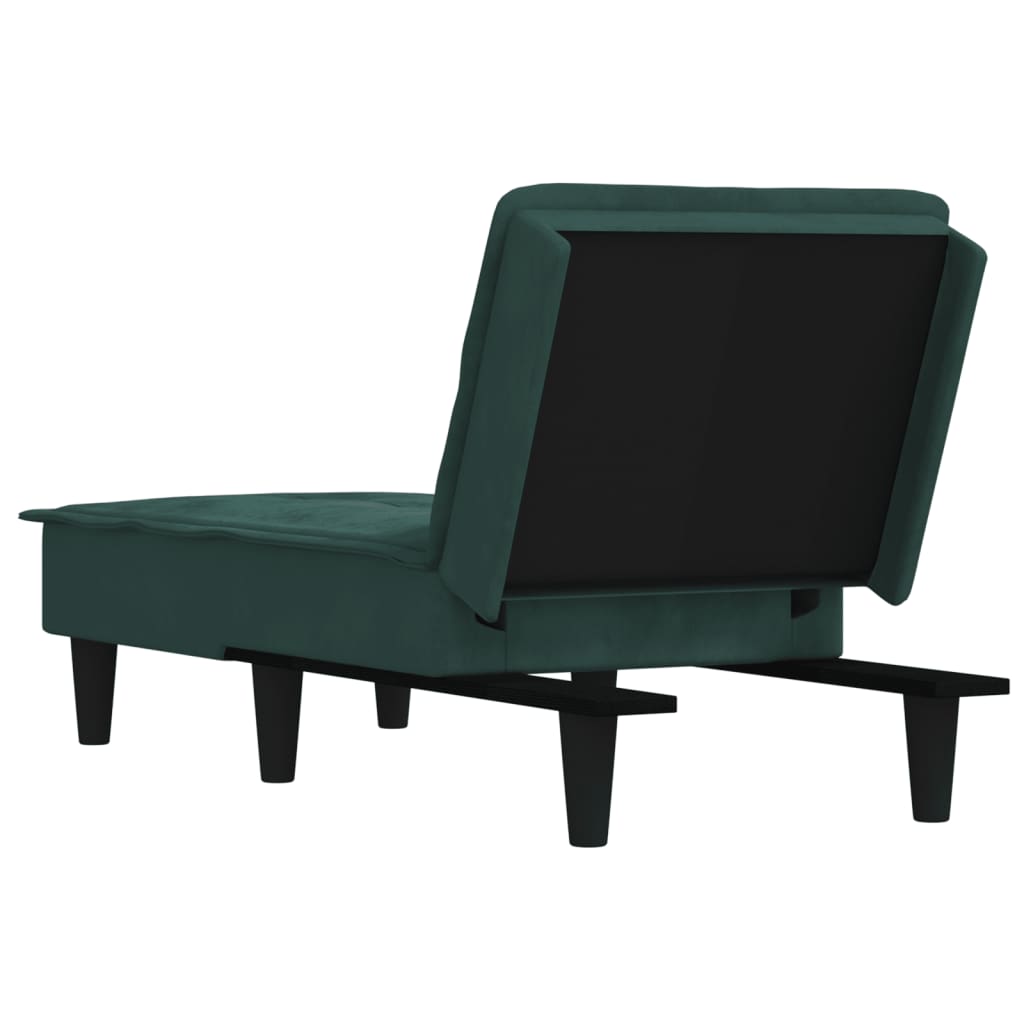 Chaise Longue in Velluto Verde Scuro 352846