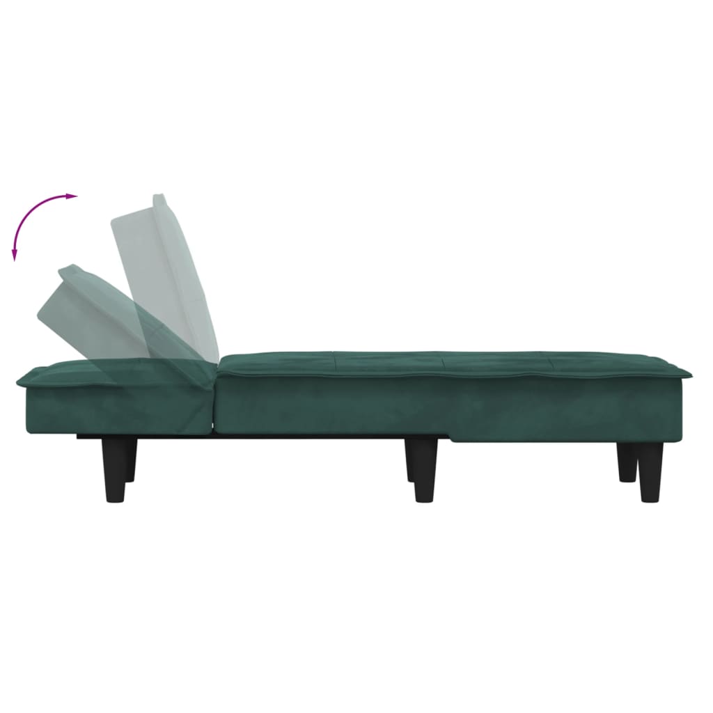 Chaise Longue in Velluto Verde Scuro 352846