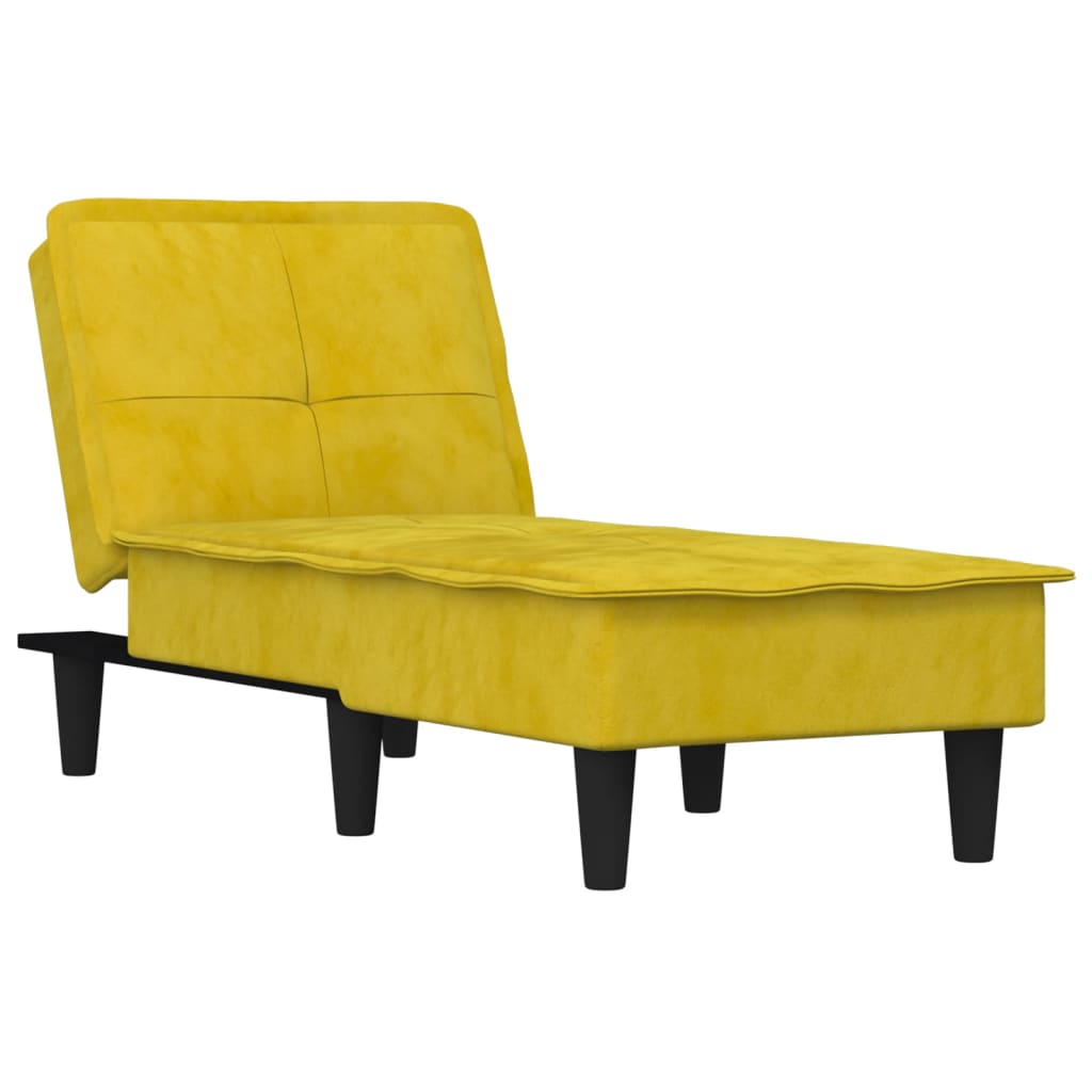 Chaise Longue in Velluto Giallo 352848