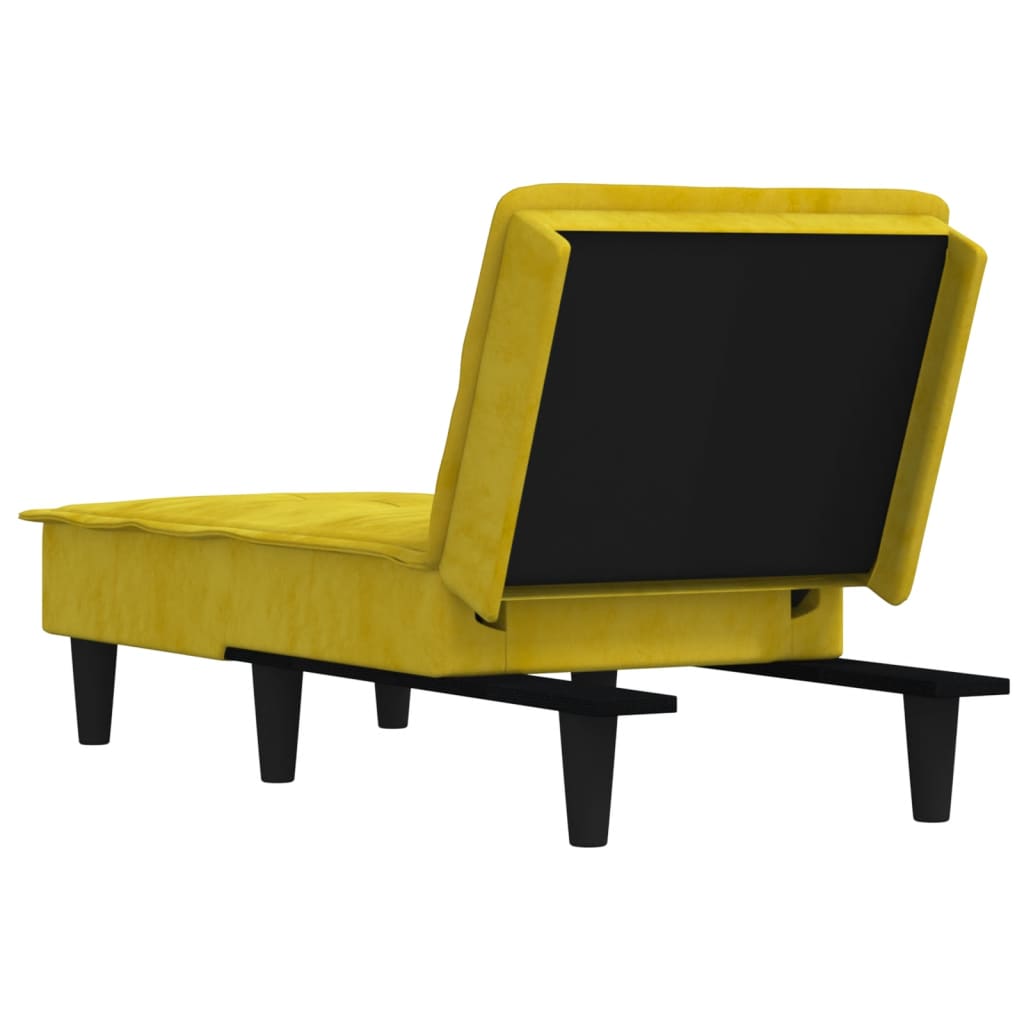 Chaise Longue in Velluto Giallo 352848