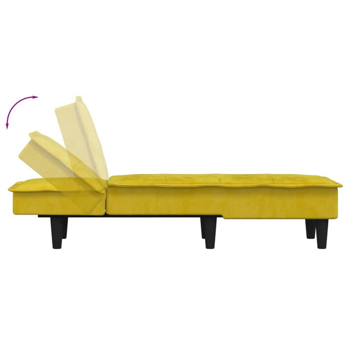 Chaise Longue in Velluto Giallo 352848