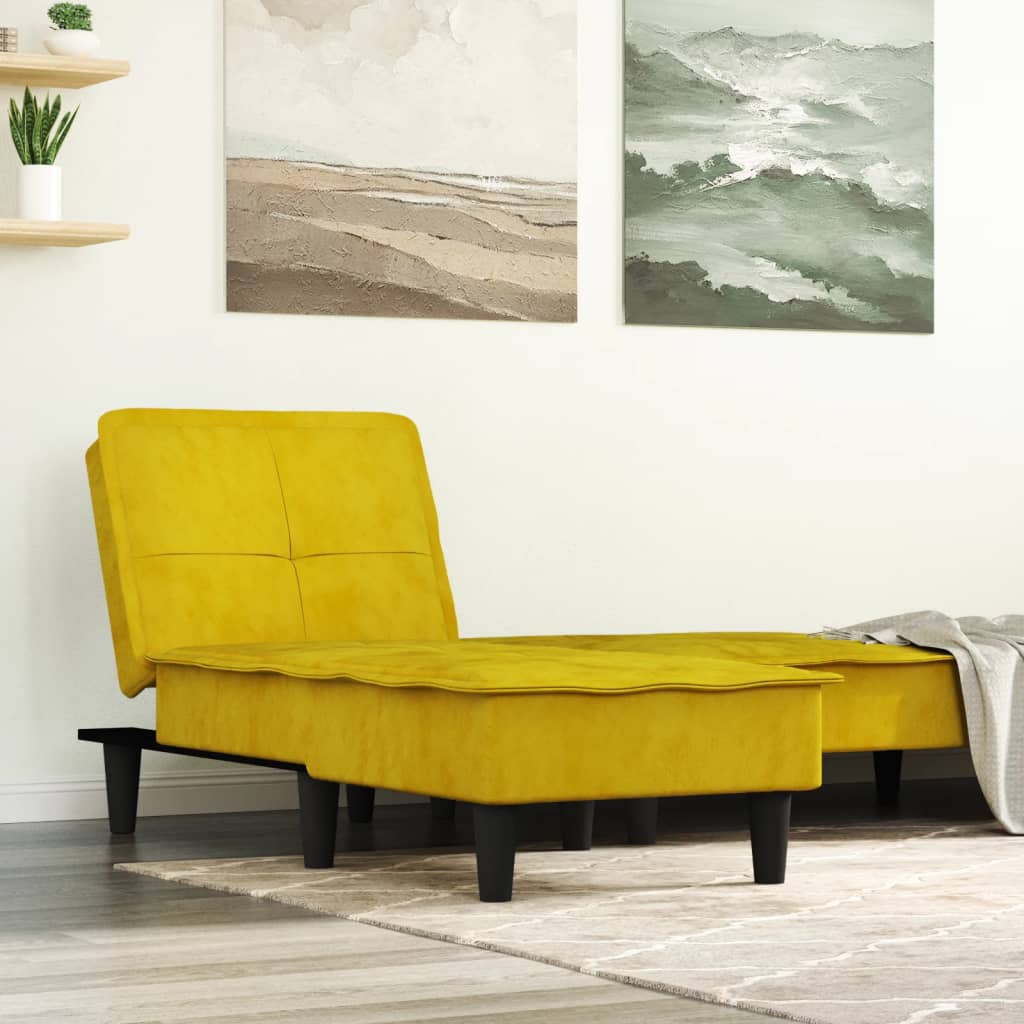 Chaise Longue in Velluto Giallo 352848