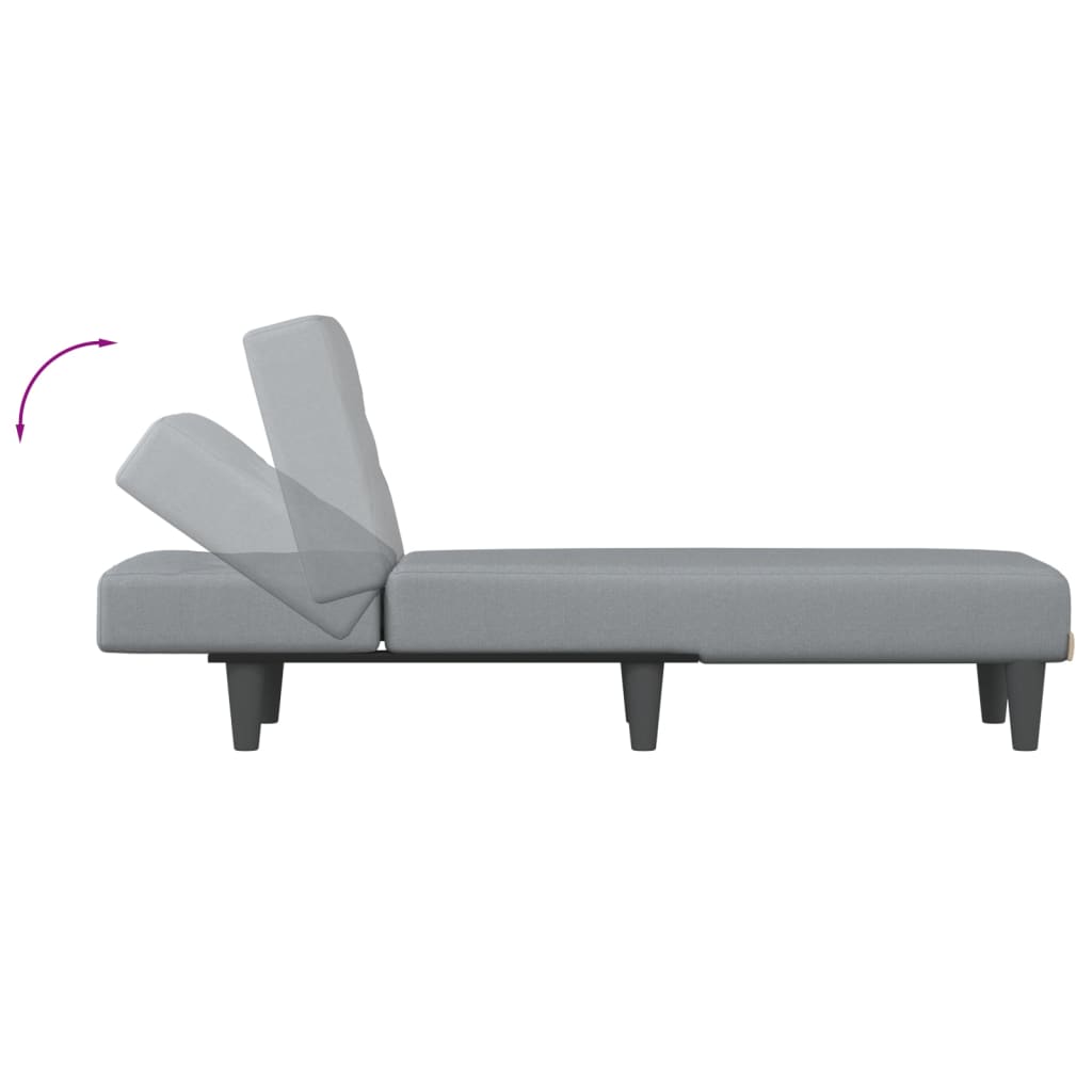 Chaise Longue in Tessuto Grigio Chiaro 352856