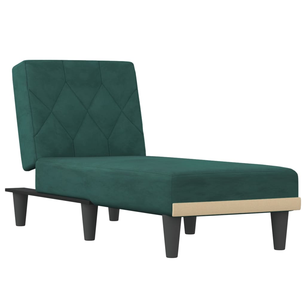 Chaise Longue in Velluto Verde Scuro 352862