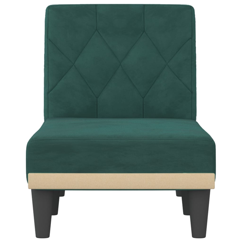 Chaise Longue in Velluto Verde Scuro 352862