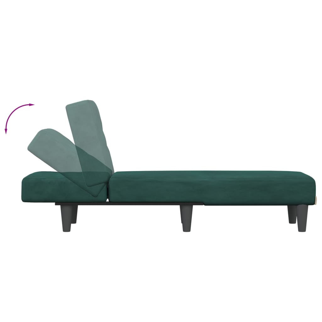 Chaise Longue in Velluto Verde Scuro 352862