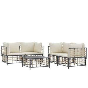 Set Divani da Giardino 5 pz con Cuscini Antracite in Polyrattancod mxl 124482