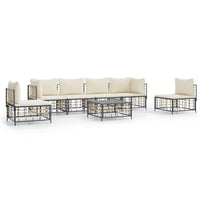 Set Divani da Giardino 7 pz con Cuscini Antracite in Polyrattan 3186722