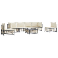 Set Divani da Giardino 7 pz con Cuscini Antracite in Polyrattan 3186722