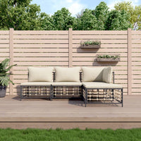 Set Divani da Giardino 4 pz con Cuscini Antracite in Polyrattan 3186730