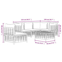 Set Divani da Giardino 6 pz con Cuscini Antracite in Polyrattan 3186765