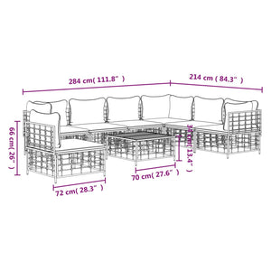 Set Divani da Giardino 8 pz con Cuscini Antracite in Polyrattan 3186768