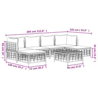 Set Divani da Giardino 7 pz con Cuscini Antracite in Polyrattan 3186780