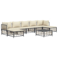 Set Divani da Giardino 8 pz con Cuscini Antracite in Polyrattan 3186784