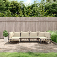 Set Divani da Giardino 6 pz con Cuscini Antracite in Polyrattan 3186786