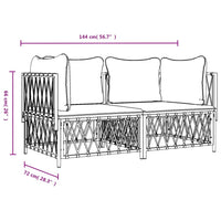 Set Salotto da Giardino 2 pz con Cuscini in Acciaio Antracite 3186813