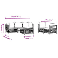 Set Salotto da Giardino 6 pz con Cuscini in Acciaio Antracite 3186827