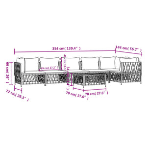 Set Divani da Giardino 7 pz con Cuscini Antracite in Acciaio 3186879