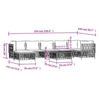 Set Salotto da Giardino 8 pz con Cuscini Antracite in Acciaio 3186899