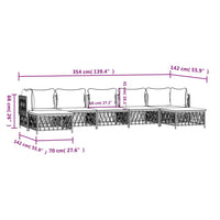 Set Salotto da Giardino 7 pz con Cuscini in Acciaio Bianco 3186904