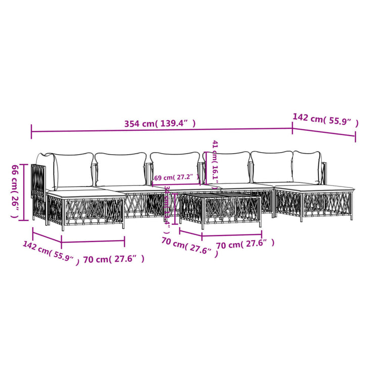 Set Salotto da Giardino 8 pz con Cuscini Antracite in Acciaio 3186907