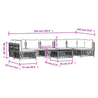 Set Salotto da Giardino 8 pz con Cuscini Antracite in Acciaio 3186917