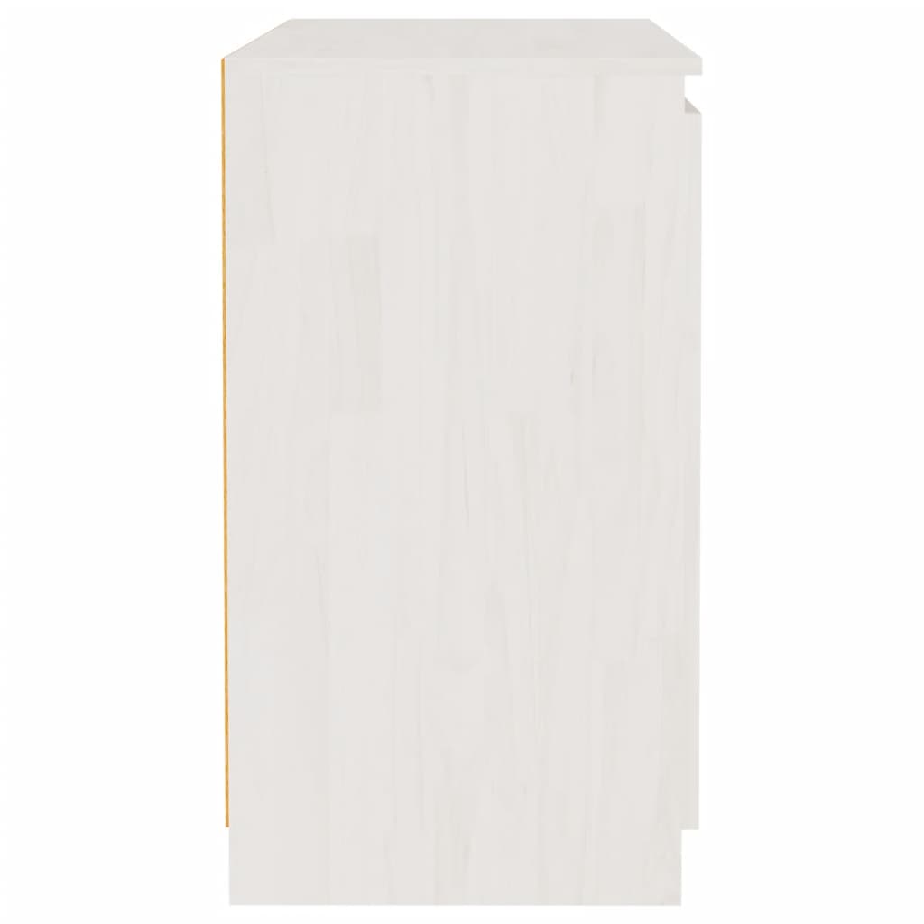 Armadietto Bianco 60x36x65 cm in Legno Massello di Pino 833098