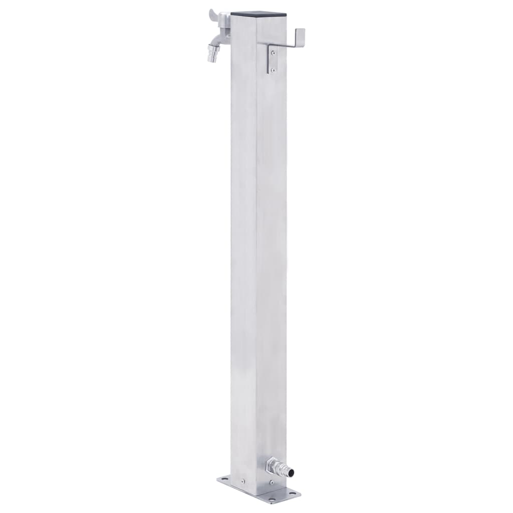 Colonna d'Acqua da Giardino 60 cm Acciaio Inox Quadrato 364497